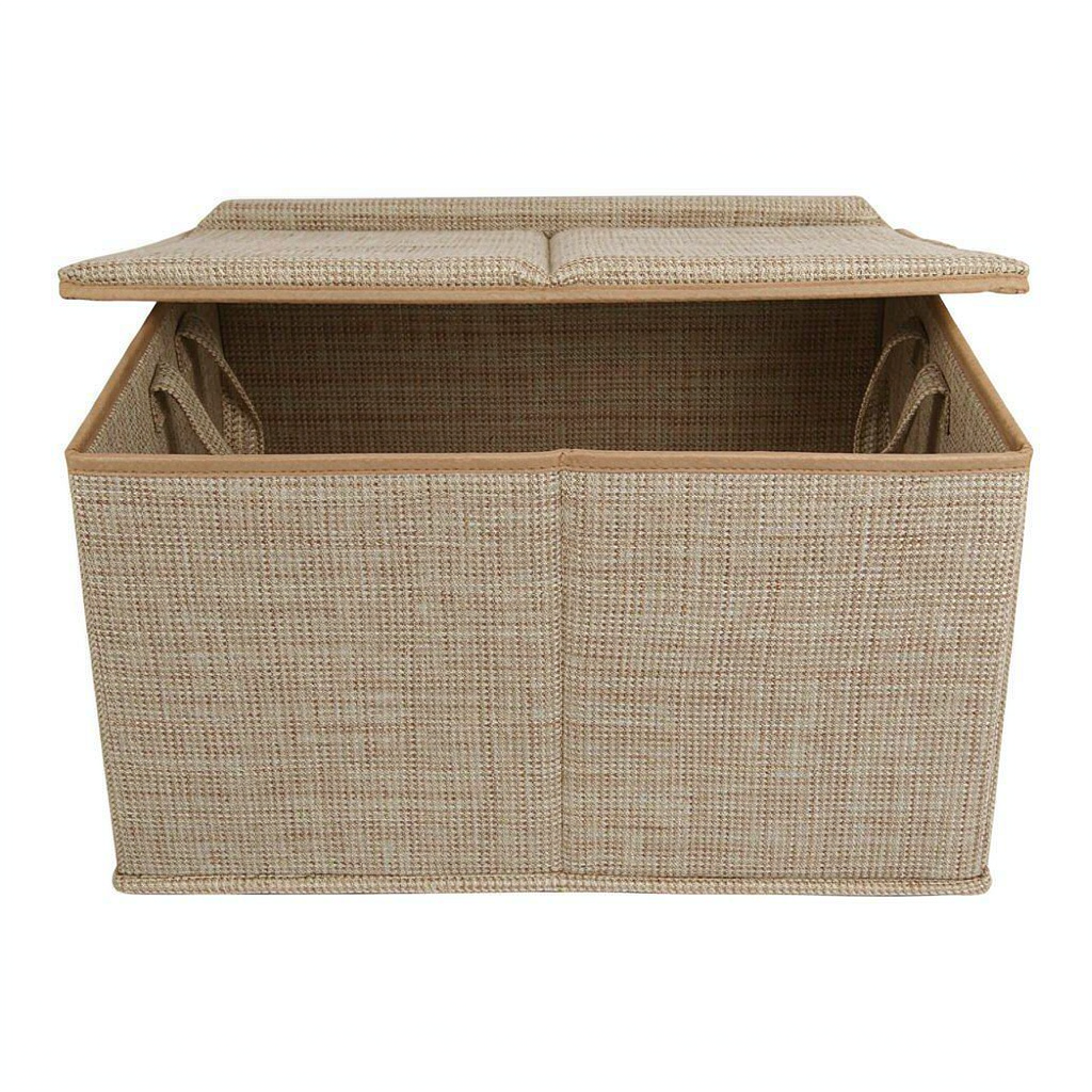 Jute linen fabric storage box