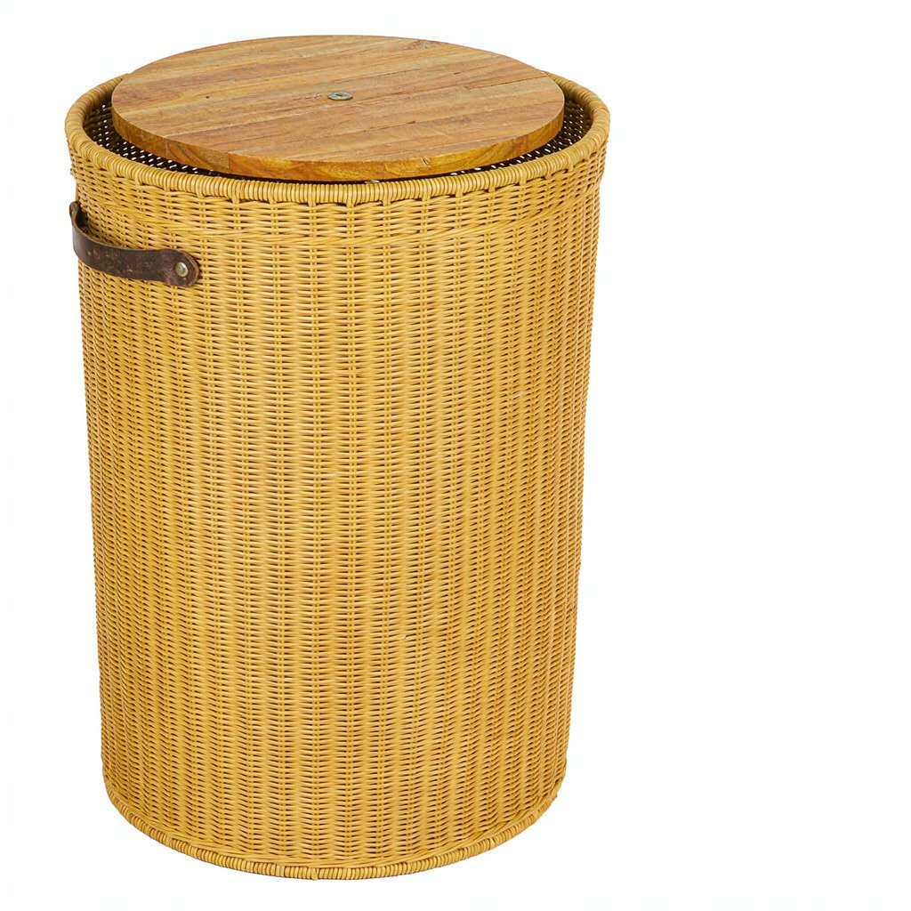 Woven seagrass laundry hamper